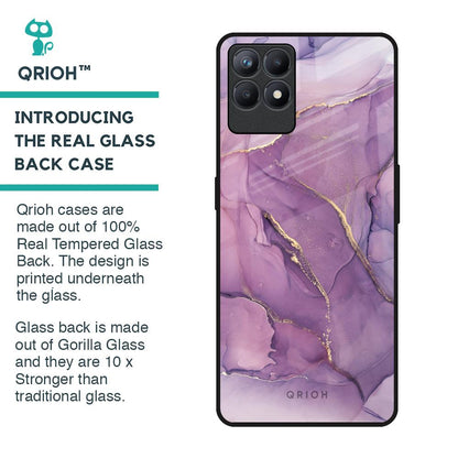 Purple Gold Marble Glass Case for Realme Narzo 50