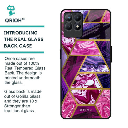 Electroplated Geometric Marble Glass Case for Realme Narzo 50