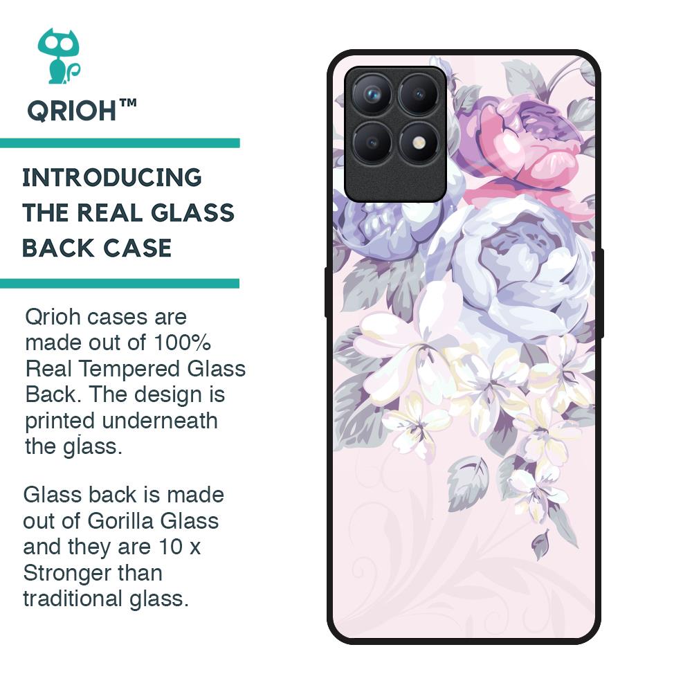Elegant Floral Glass Case for Realme Narzo 50
