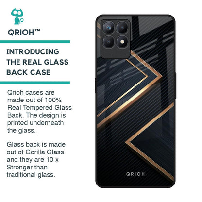 Sleek Golden & Navy Glass Case for Realme Narzo 50