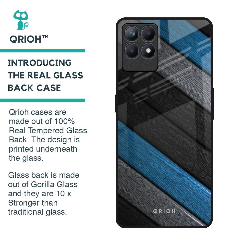 Multicolor Wooden Effect Glass Case for Realme Narzo 50