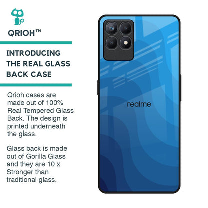 Blue Wave Abstract Glass Case for Realme Narzo 50
