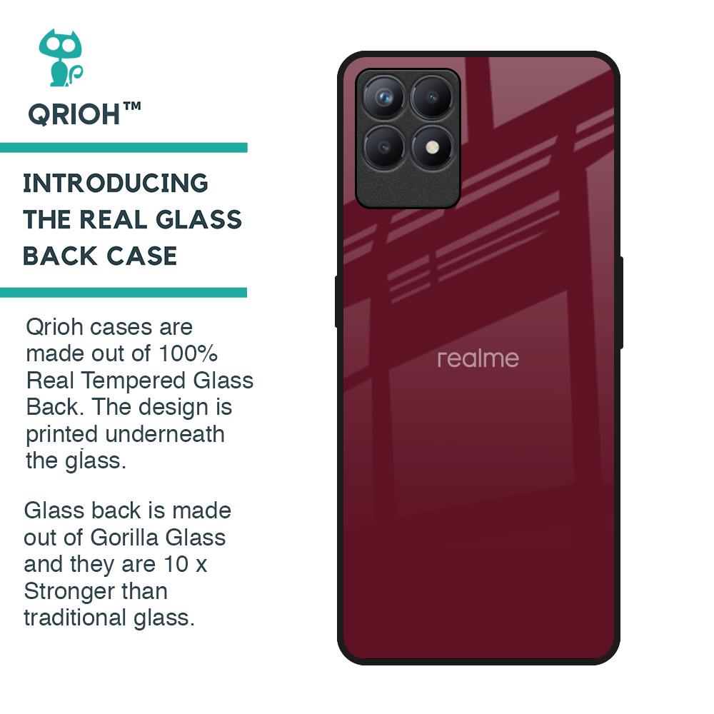 Classic Burgundy Glass Case for Realme Narzo 50