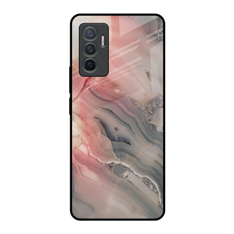 Pink And Grey Marble Vivo V23e 5G Glass Back Cover Online