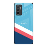Pink & White Stripes Vivo V23e 5G Glass Back Cover Online