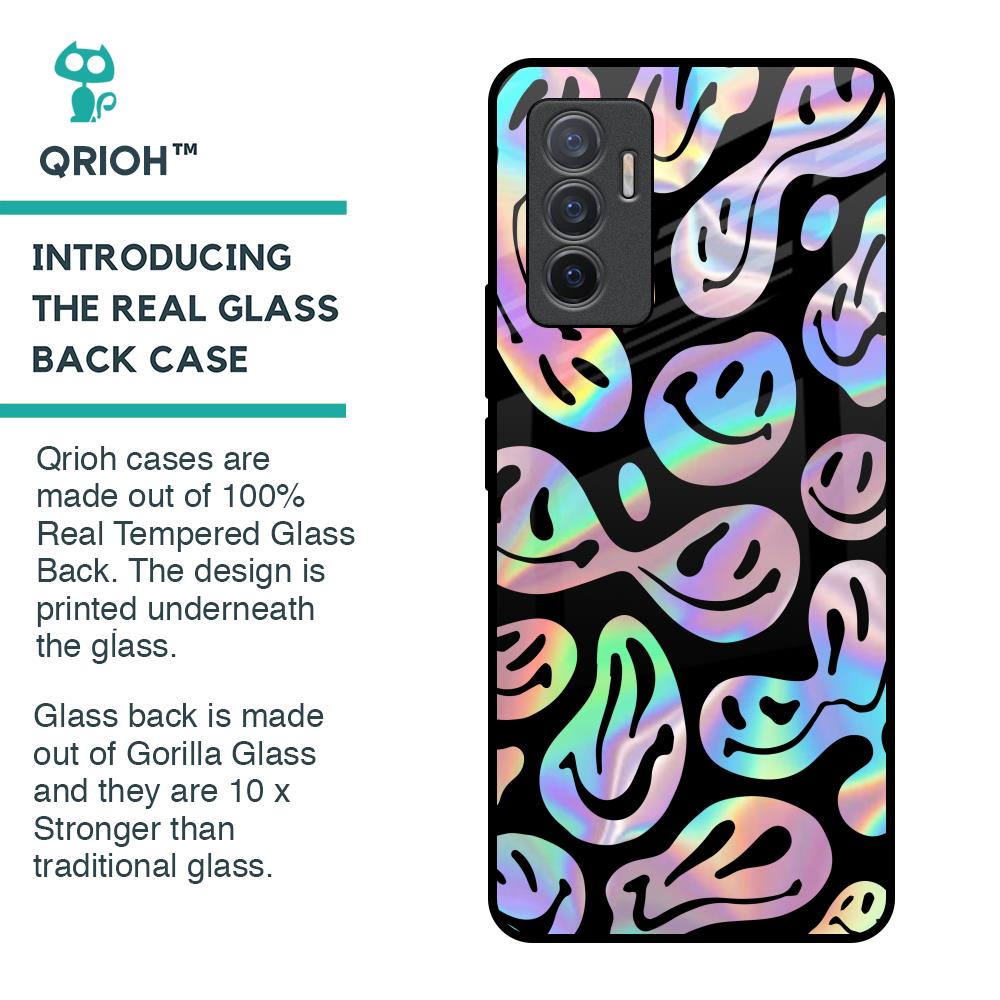 Acid Smile Glass Case for Vivo V23e 5G