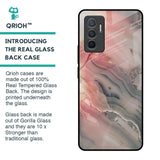Pink And Grey Marble Glass Case For Vivo V23e 5G