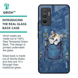 Kitty In Pocket Glass Case For Vivo V23e 5G