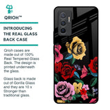 Floral Decorative Glass Case For Vivo V23e 5G