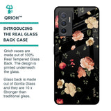 Black Spring Floral Glass Case for Vivo V23e 5G