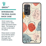 Abstract Faces Glass Case for Vivo V23e 5G