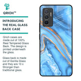 Vibrant Blue Marble Glass Case for Vivo V23e 5G