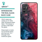 Blue & Red Smoke Glass Case for Vivo V23e 5G