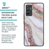 Pink & Gold Gllitter Marble Glass Case for Vivo V23e 5G