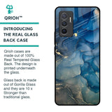 Blue Cool Marble Glass Case for Vivo V23e 5G