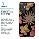 Lines Pattern Flowers Glass Case for Vivo V23e 5G