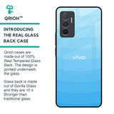 Wavy Blue Pattern Glass Case for Vivo V23e 5G