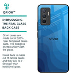 Blue Wave Abstract Glass Case for Vivo V23e 5G