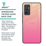 Pastel Pink Gradient Glass Case For Vivo V23e 5G