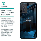 Polygonal Blue Box Glass Case For Vivo V23e 5G