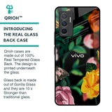 Flowers & Butterfly Glass Case for Vivo V23e 5G