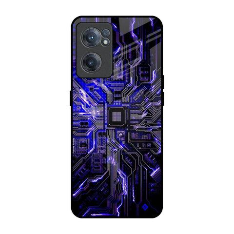 Techno Color Pattern OnePlus Nord CE 2 5G Glass Back Cover Online