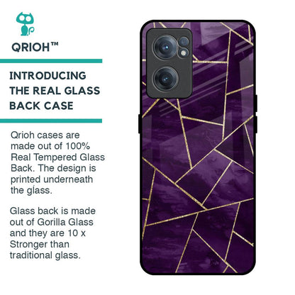 Geometric Purple Glass Case For OnePlus Nord CE 2 5G