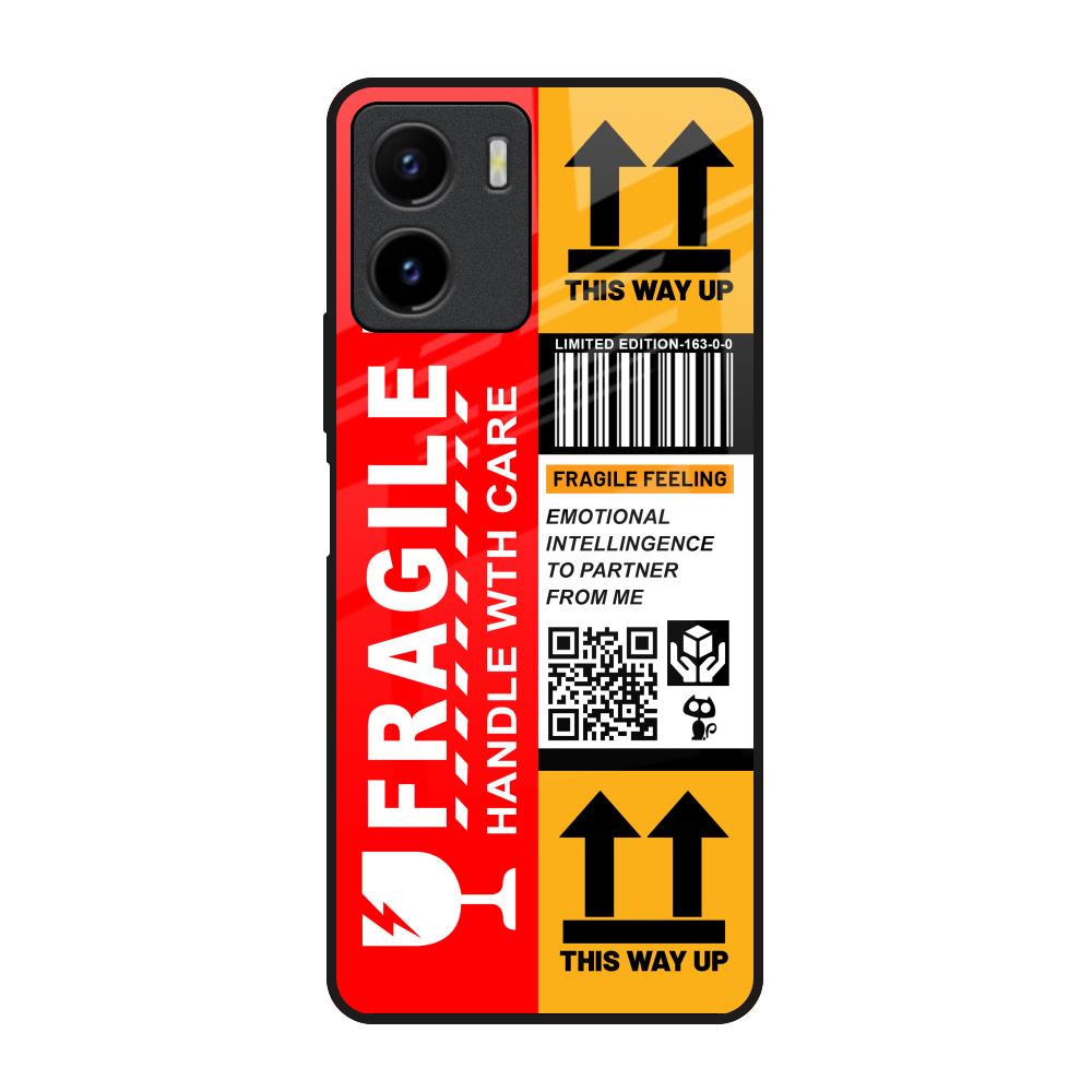 Handle With Care Vivo Y15s Glass Back Cover Online