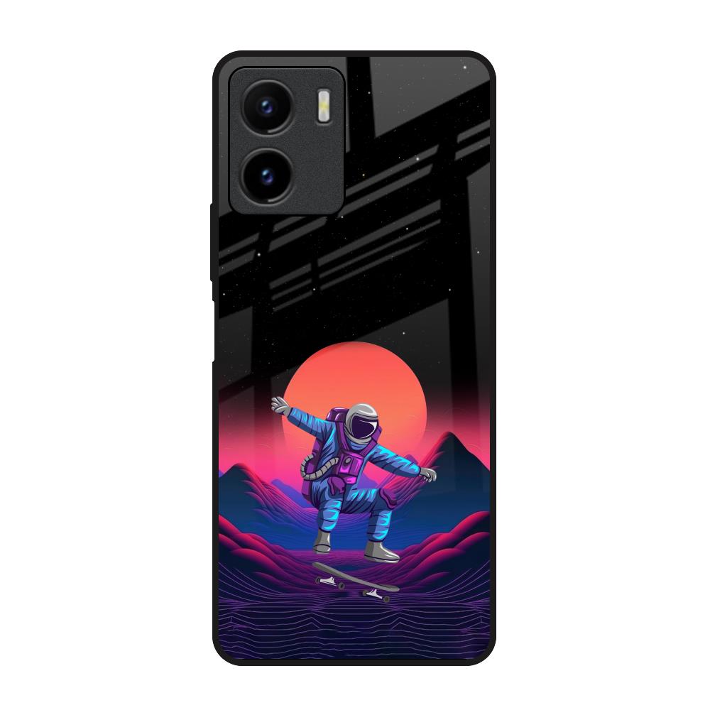 Retro Astronaut Vivo Y15s Glass Back Cover Online