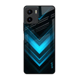 Vertical Blue Arrow Vivo Y15s Glass Back Cover Online