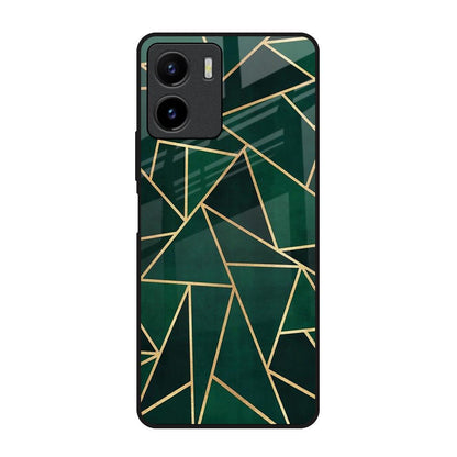 Abstract Green Vivo Y15s Glass Back Cover Online