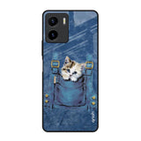 Kitty In Pocket Vivo Y15s Glass Back Cover Online