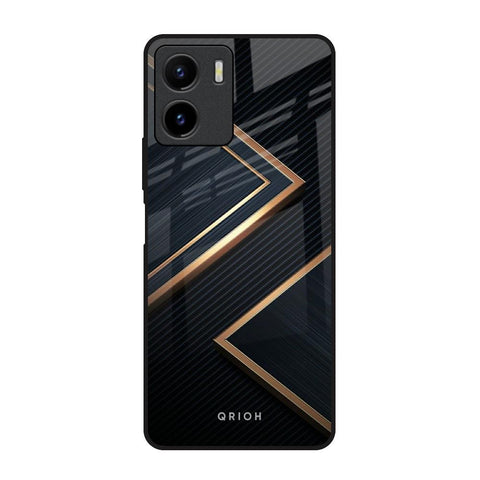 Sleek Golden & Navy Vivo Y15s Glass Back Cover Online
