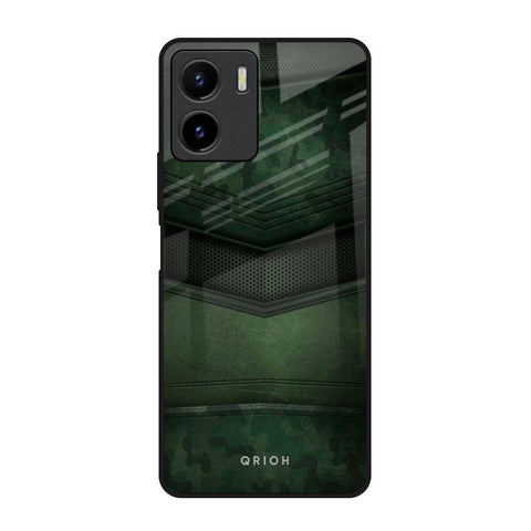 Green Leather Vivo Y15s Glass Back Cover Online