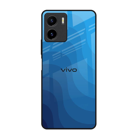 Blue Wave Abstract Vivo Y15s Glass Back Cover Online