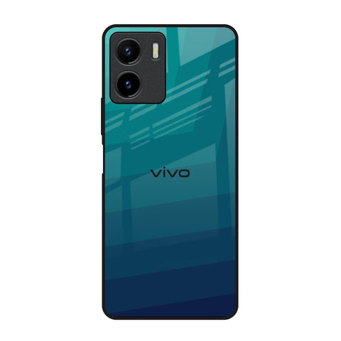 Green Triangle Pattern Vivo Y15s Glass Back Cover Online
