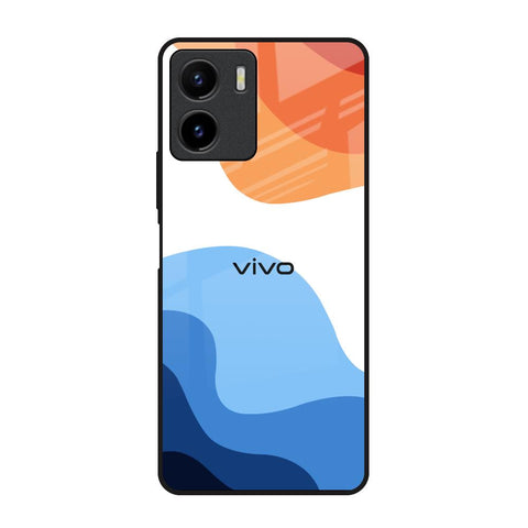Wavy Color Pattern Vivo Y15s Glass Back Cover Online