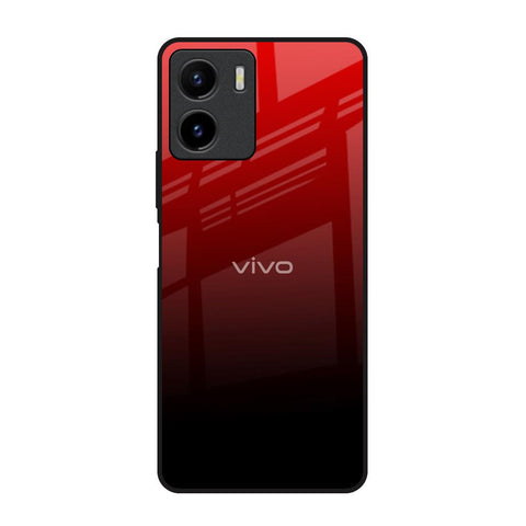 Maroon Faded Vivo Y15s Glass Back Cover Online