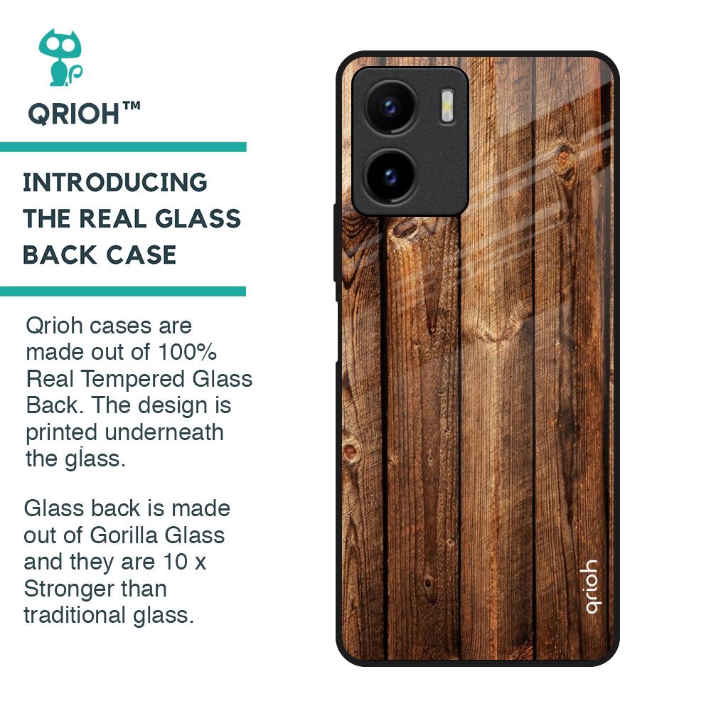Timber Printed Glass Case for Vivo Y15s