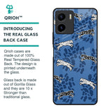 Blue Cheetah Glass Case for Vivo Y15s