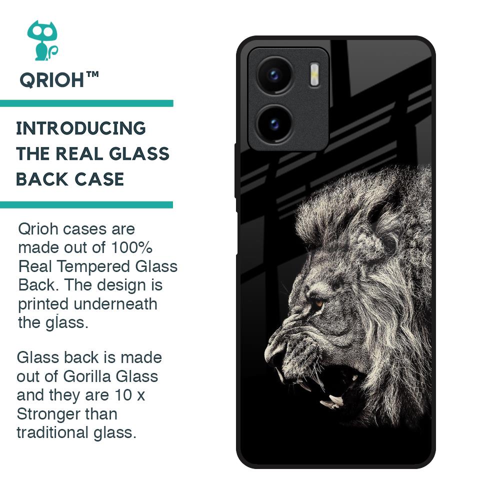 Brave Lion Glass Case for Vivo Y15s