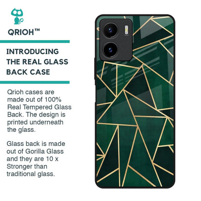 Abstract Green Glass Case For Vivo Y15s