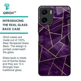 Geometric Purple Glass Case For Vivo Y15s