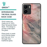 Pink And Grey Marble Glass Case For Vivo Y15s