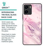 Diamond Pink Gradient Glass Case For Vivo Y15s
