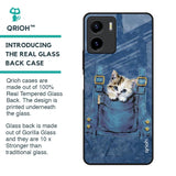 Kitty In Pocket Glass Case For Vivo Y15s