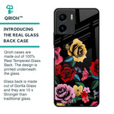 Floral Decorative Glass Case For Vivo Y15s