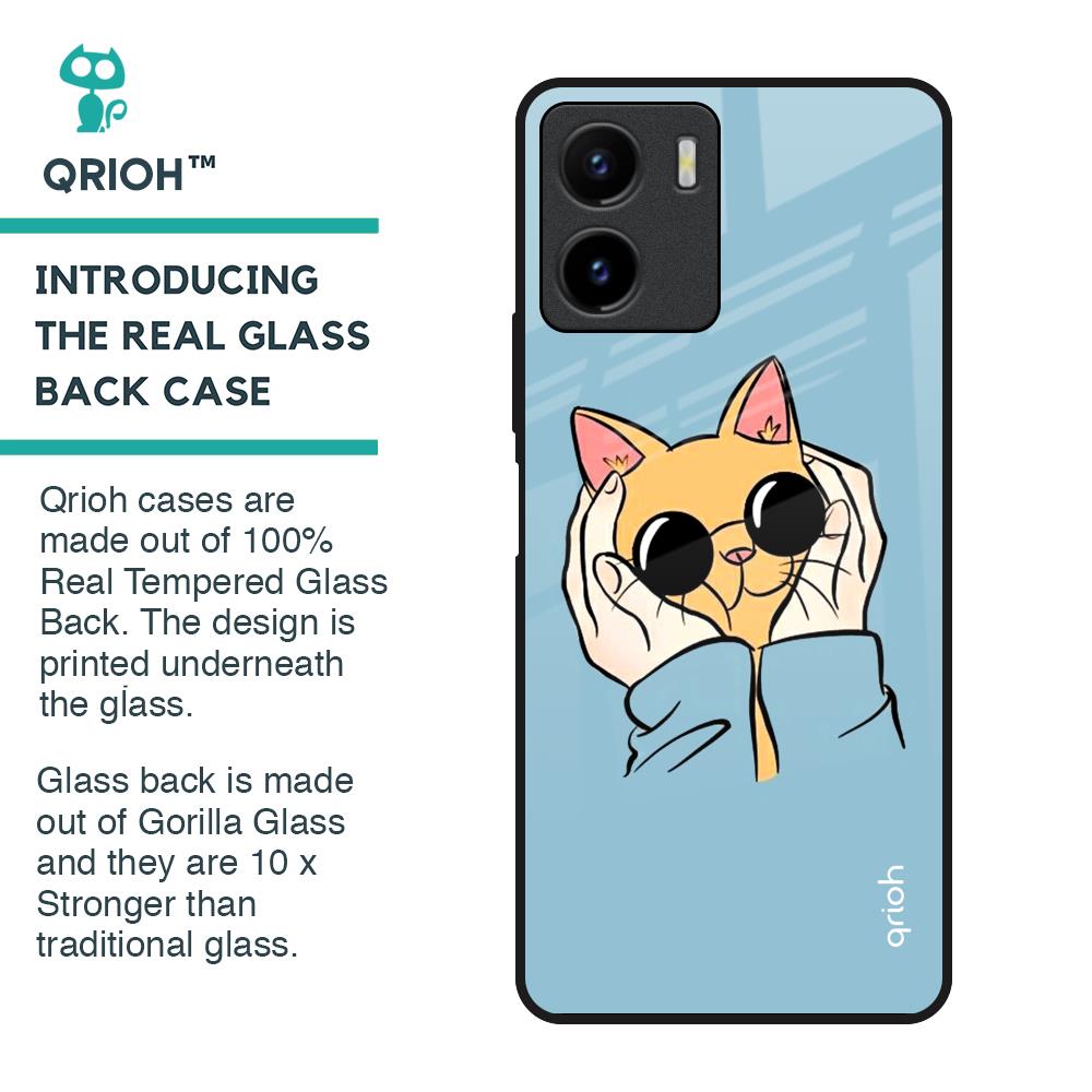 Adorable Cute Kitty Glass Case For Vivo Y15s