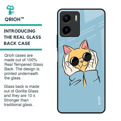 Adorable Cute Kitty Glass Case For Vivo Y15s