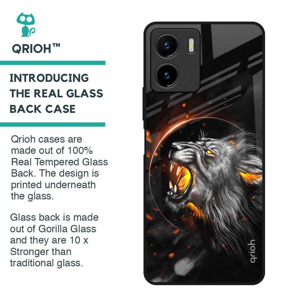 Aggressive Lion Glass Case for Vivo Y15s